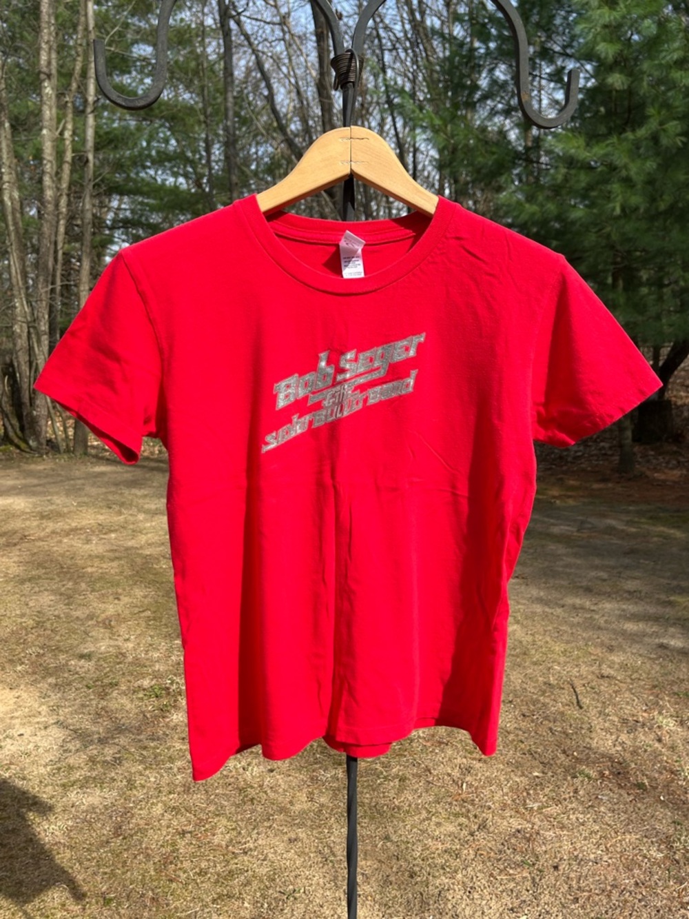 Y2K Bob Seger and the Silver Bullet Band Red T-Shirt Baby Tee Festival Rock